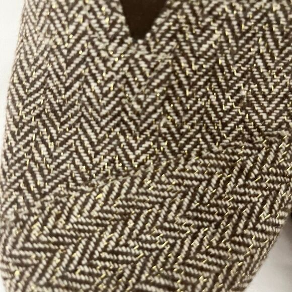 Toms Classics English Herringbone Brown & Gold Slip On Shoes Flats Size 8.5 - Picture 8 of 8